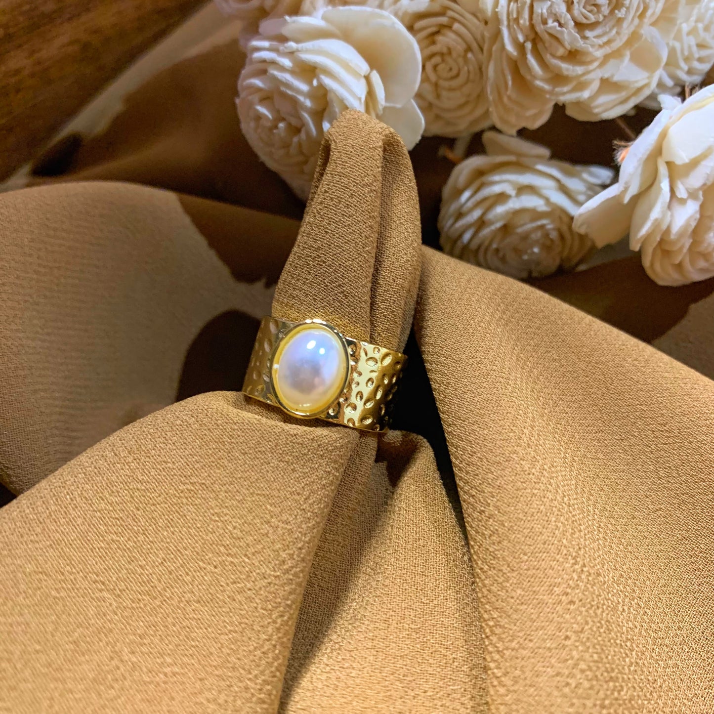 Statement pearl ring