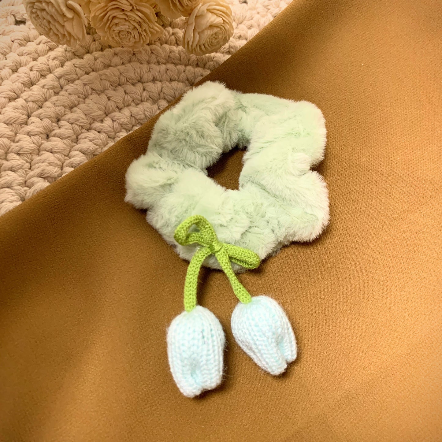 Chrochet tulip scrunchies