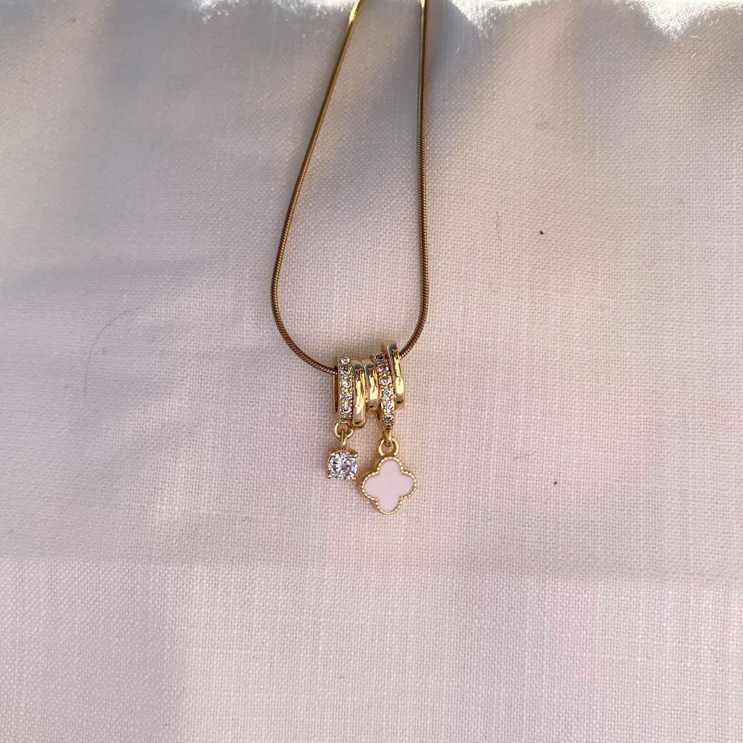 Clover Charm and diamonds necklace