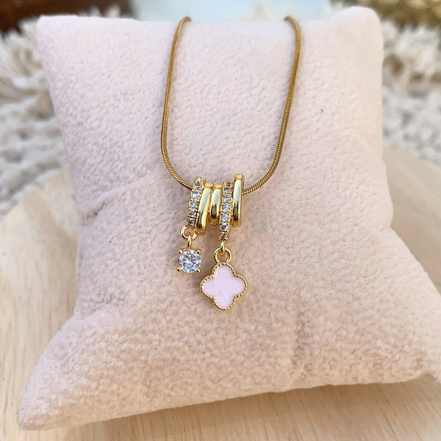 Clover Charm and diamonds necklace