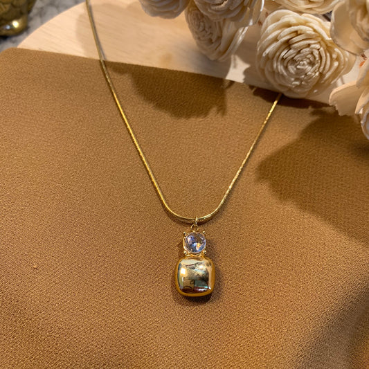 Solid gold with diamond chain pendant
