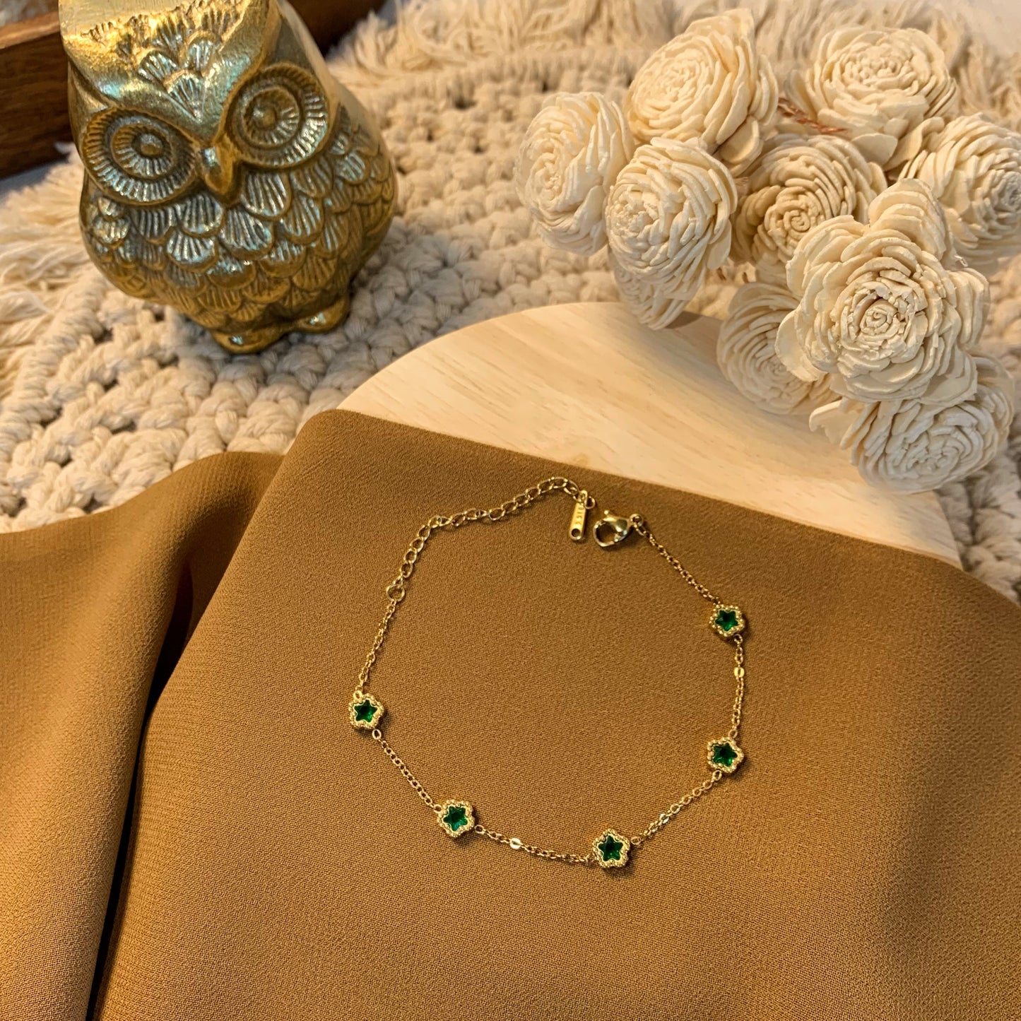 Minimal whisper green bracelet