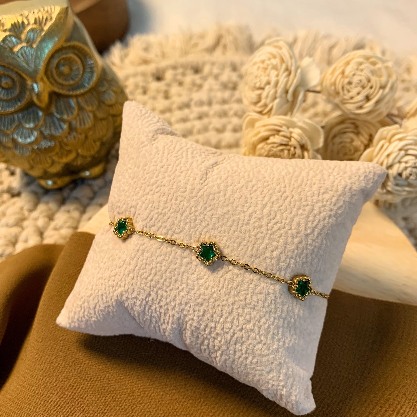 Minimal whisper green bracelet