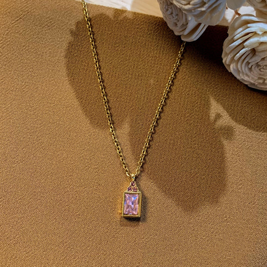 Pink Stella Chain Pendant
