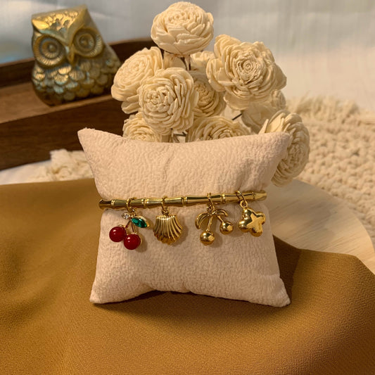 Cherry Charms bamboo Kada