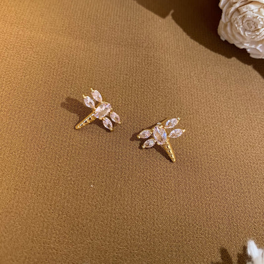 Dragon fly crystal earing