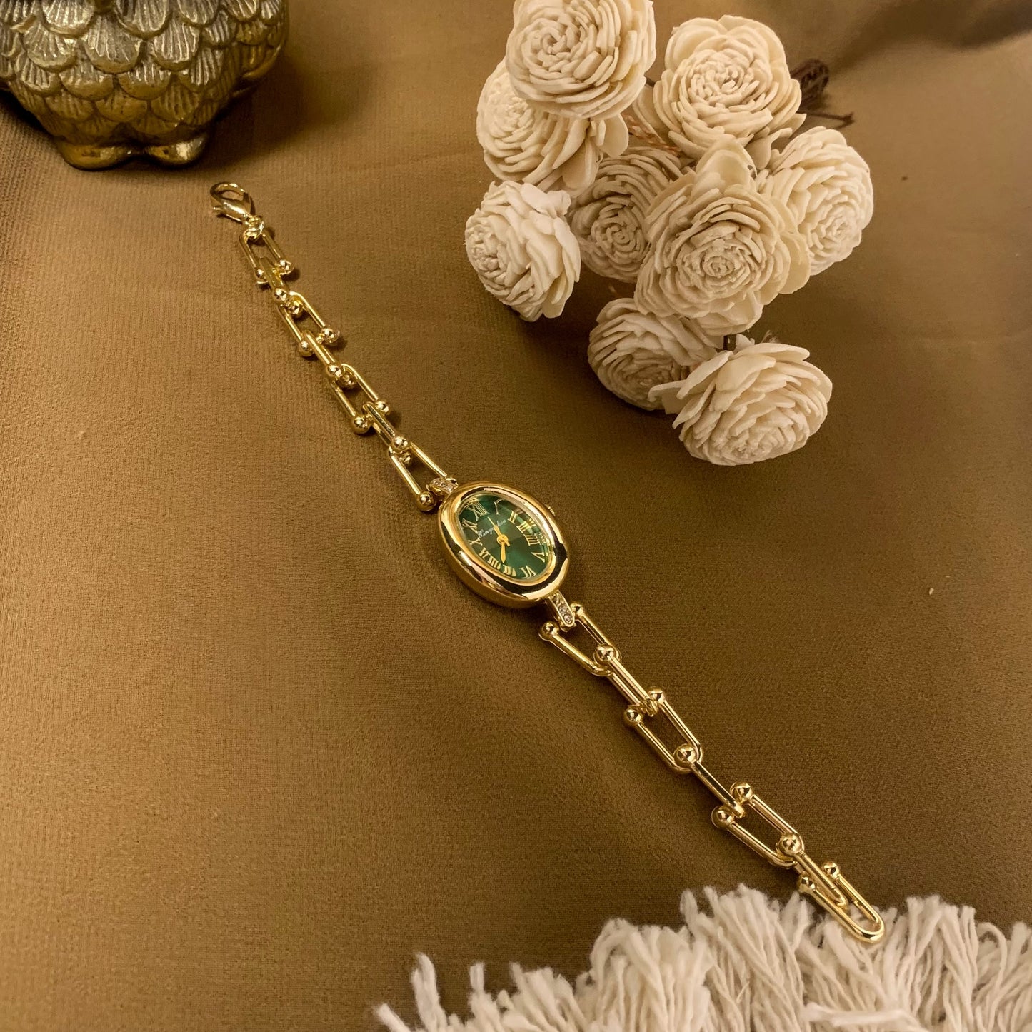 Vintage prior green dial watch