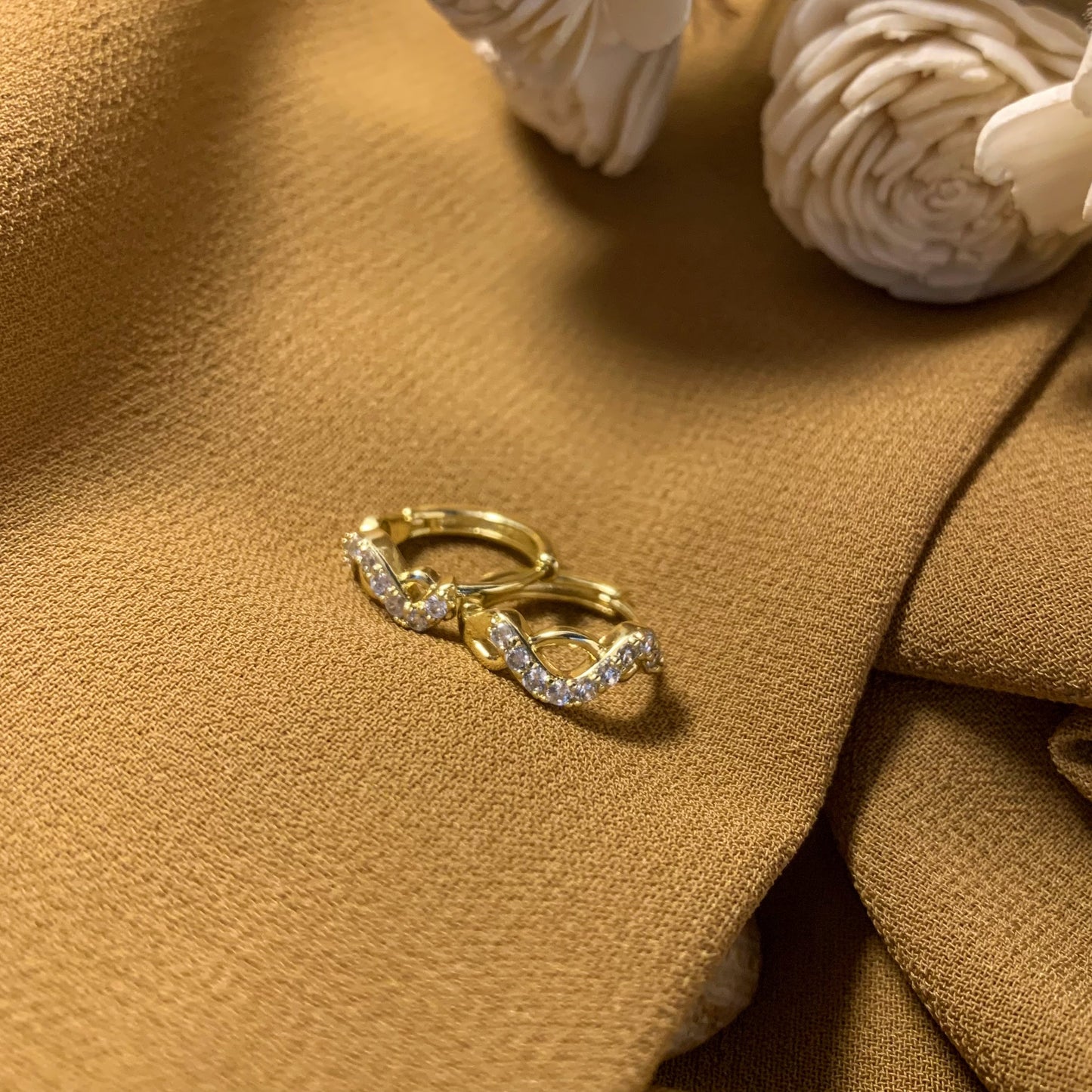 Diamond huggies earings
