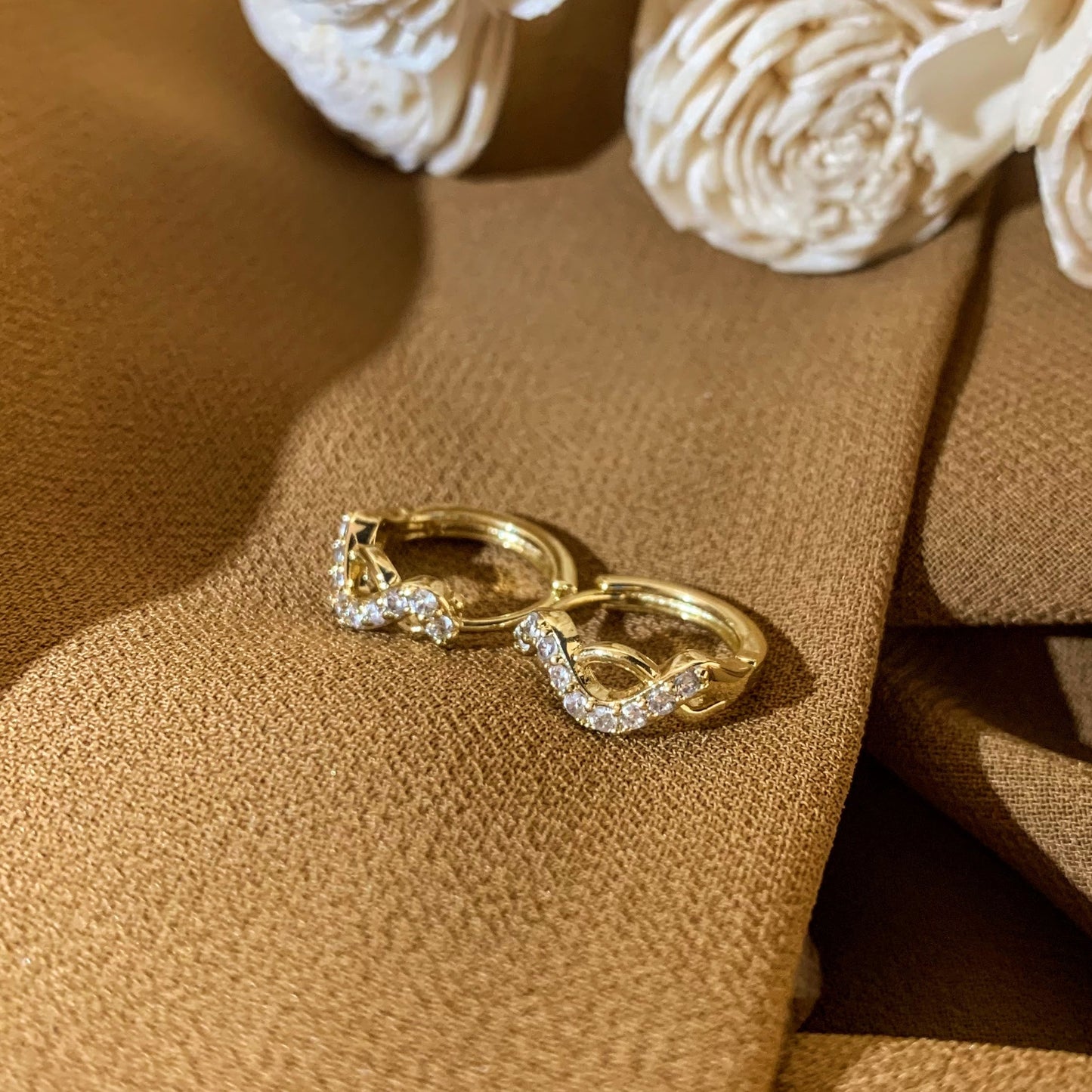 Diamond huggies earings