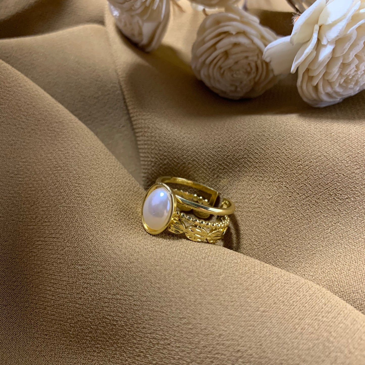 Opal pearl ring