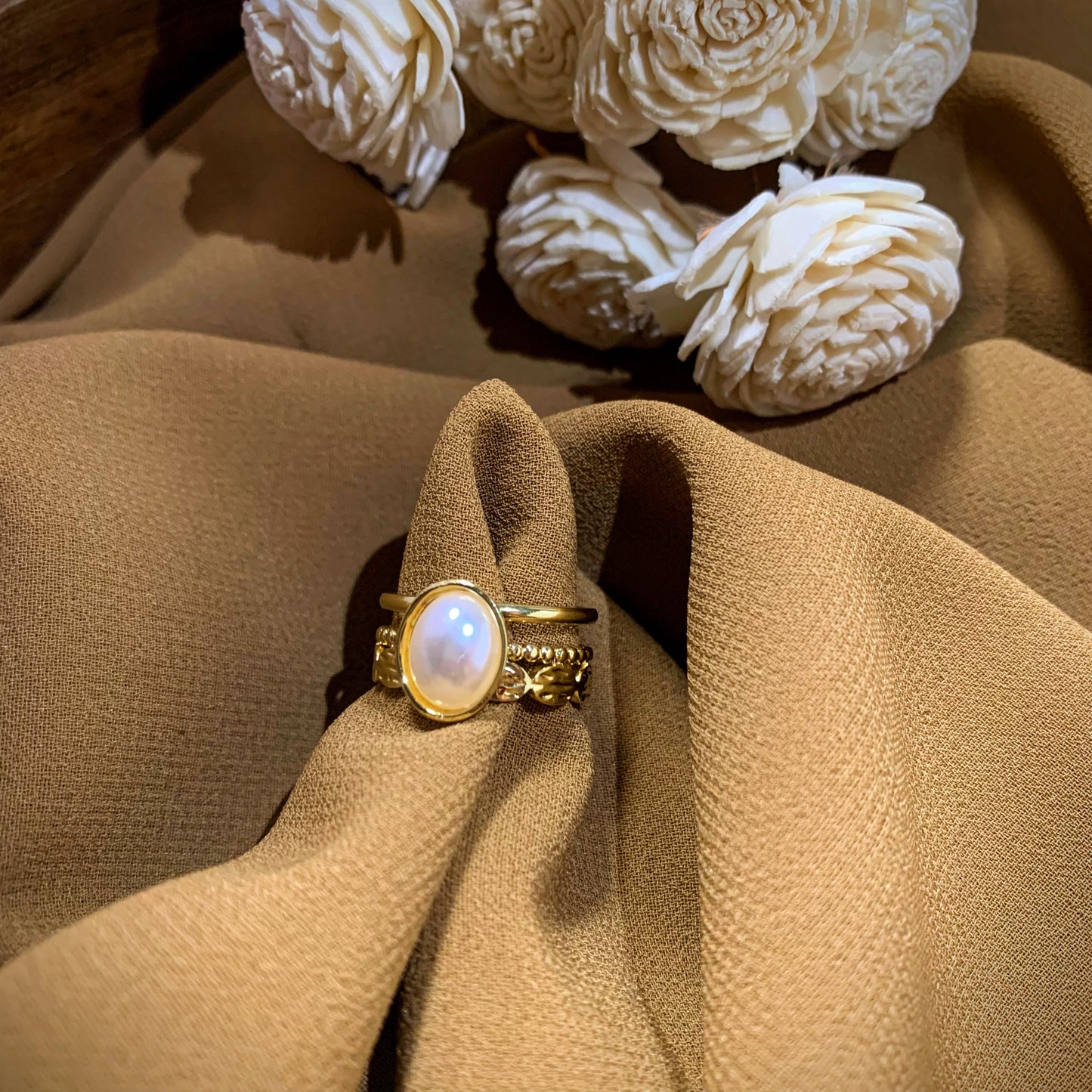 Opal pearl ring