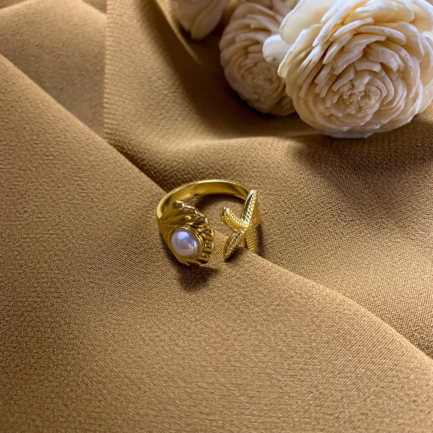 Beach vibe pearl ring