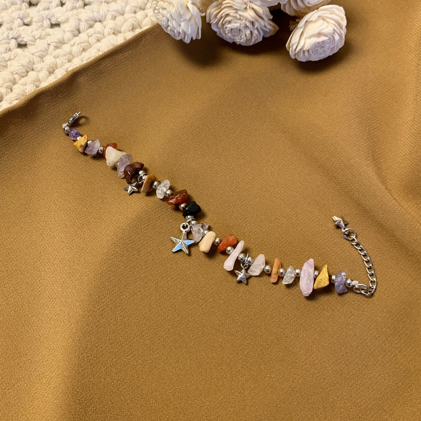 Beach raw stone bracelet
