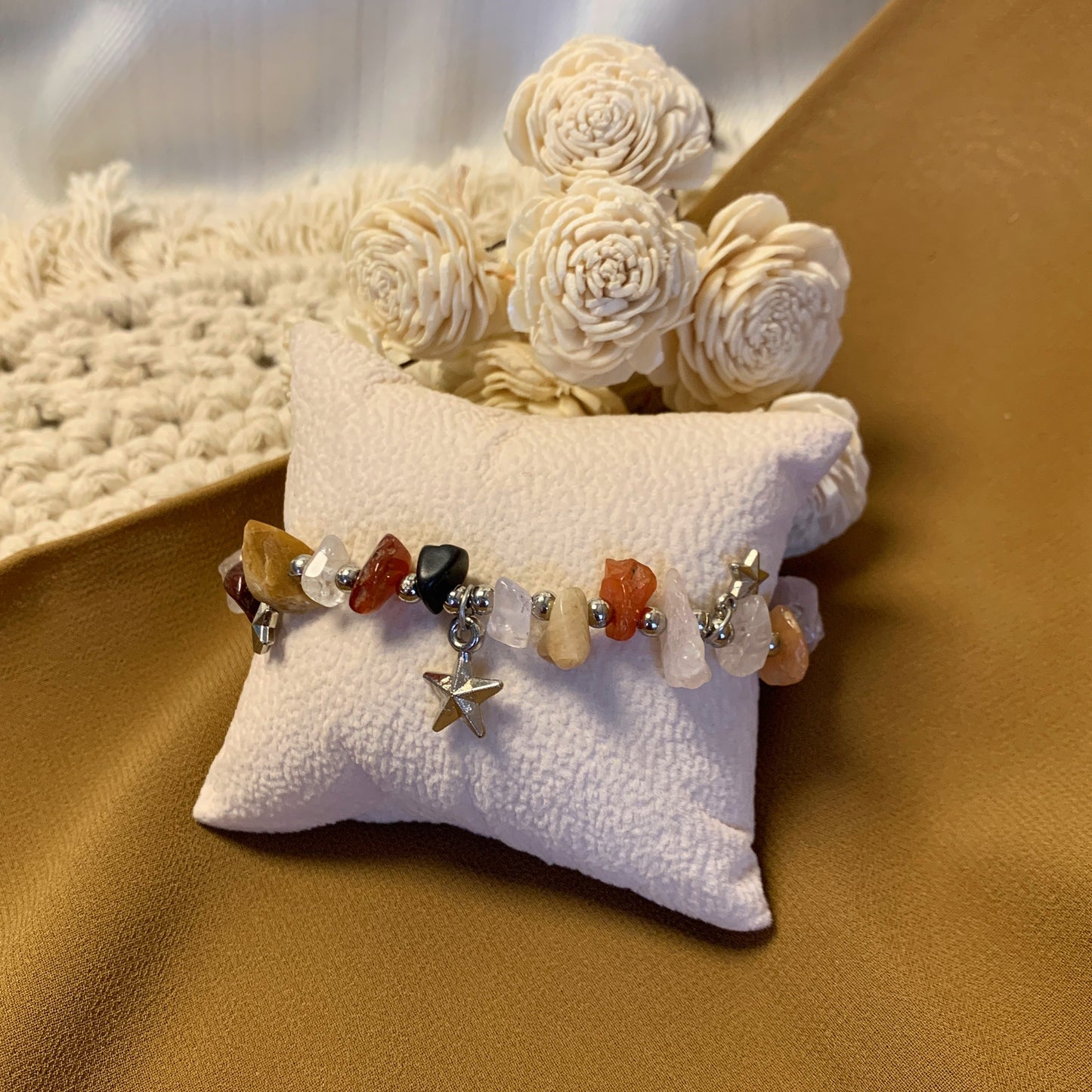 Beach raw stone bracelet