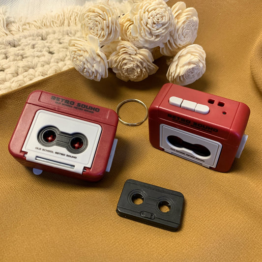 Retro voice recorder key chain