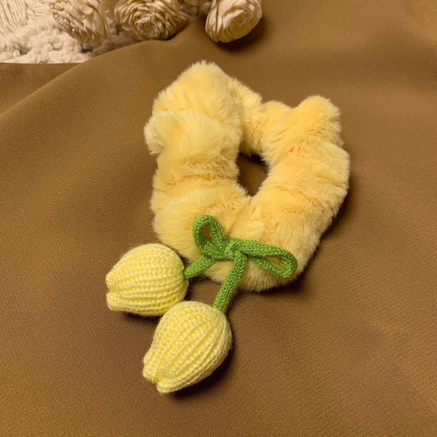 Chrochet tulip scrunchies