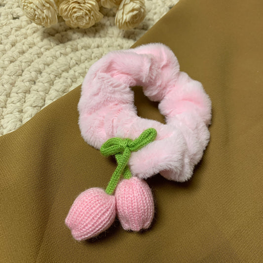 Chrochet tulip scrunchies