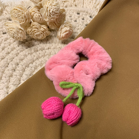 Chrochet tulip scrunchies