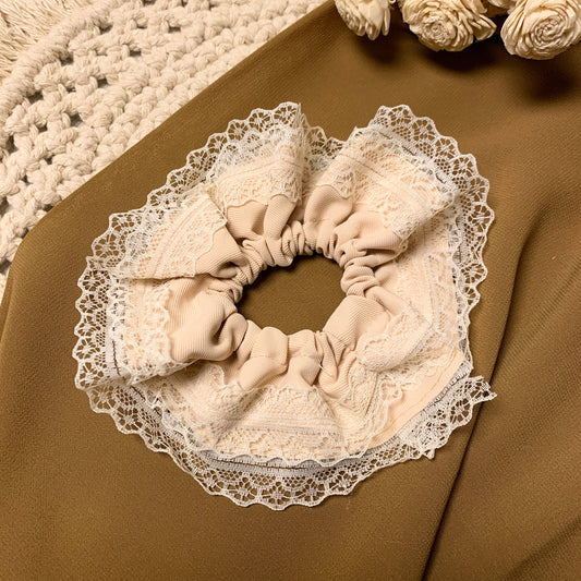 Pinteresty lace&cotton big scrunchies