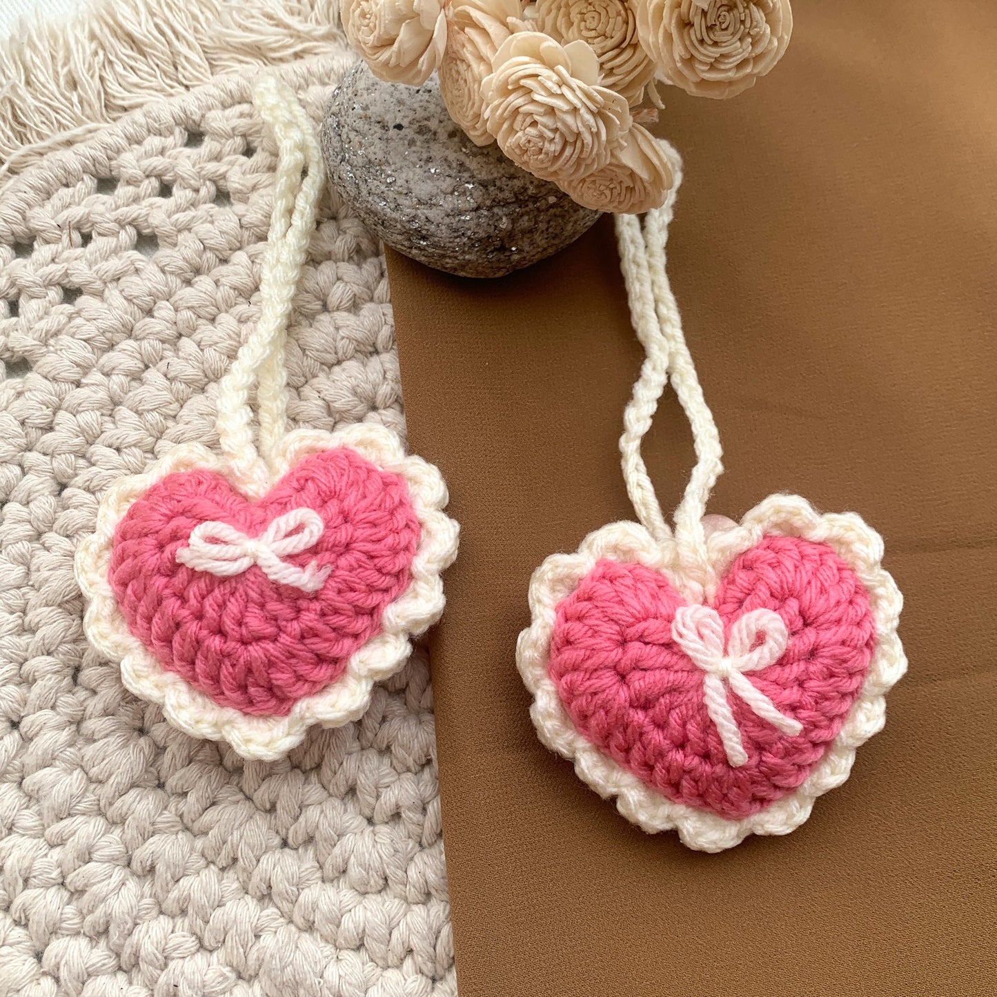 Heart with bow bag charm (multipurpose)
