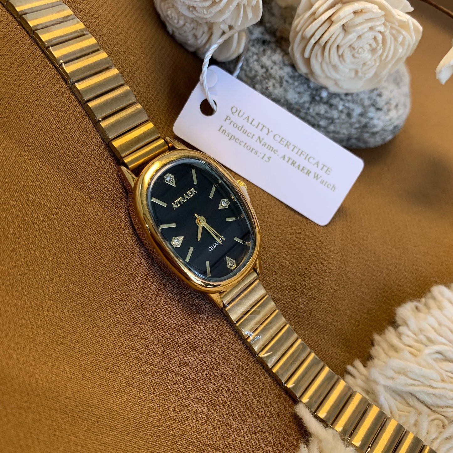 Old money black dial watch