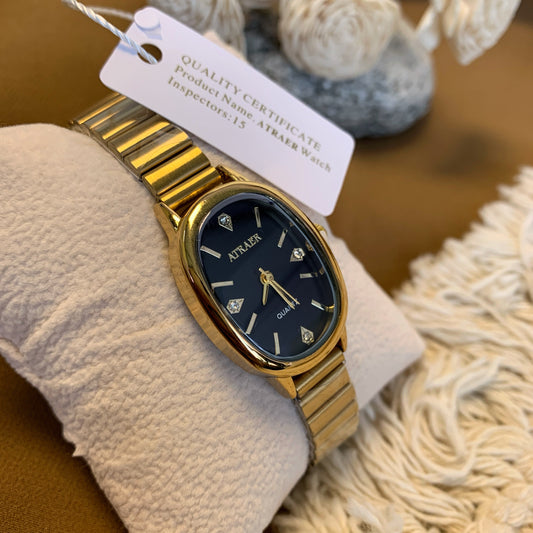 Old money black dial watch
