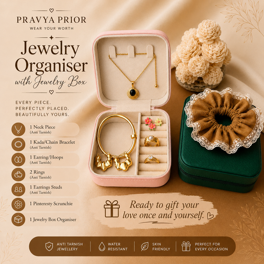 Jewelry Organizer Box with anti tarnish jewelry(8pcs).